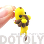 Handmade Adorable Lion Biting Your Ear Animal Polymer Clay Stud Earring | DOTOLY