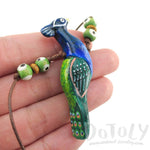 Handmade Blue Peacock Bird Shaped Hand Painted Whistle Pendant Necklace | DOTOLY | DOTOLY