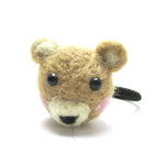 Handmade Brown Teddy Bear Shaped Needle Felted Wool Hair Tie | DOTOLY