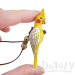 Handmade Cockatiel Bird Shaped Hand Painted Whistle Pendant Necklace | DOTOLY | DOTOLY