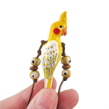 Handmade Cockatiel Bird Shaped Hand Painted Whistle Pendant Necklace | DOTOLY | DOTOLY