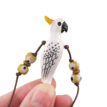 Handmade Cockatoo Parrot Bird Shaped Hand Painted Whistle Pendant Necklace | DOTOLY | DOTOLY