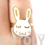 Handmade Cute Bunny Rabbit Shaped Animal Themed Adjustable Ring | Limited Edition | DOTOLY
