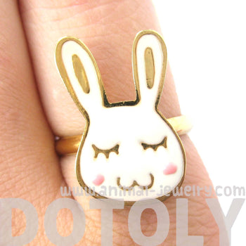 Handmade Cute Bunny Rabbit Shaped Animal Themed Adjustable Ring | Limited Edition | DOTOLY