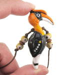Handmade Great Hornbill Bird Shaped Hand Painted Whistle Pendant Necklace | DOTOLY | DOTOLY