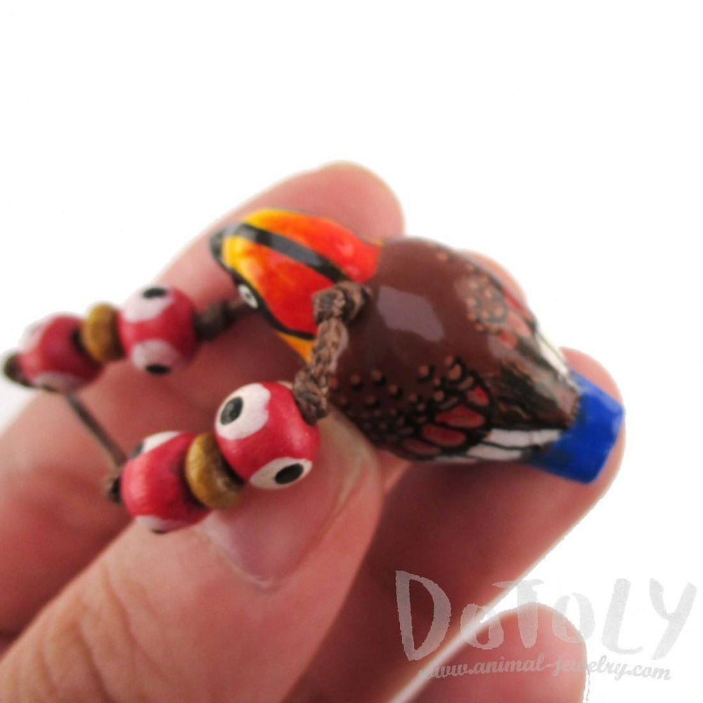 Handmade Malayan Banded Pitta Bird Shaped Hand Painted Whistle Pendant Necklace | DOTOLY | DOTOLY