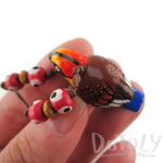 Handmade Malayan Banded Pitta Bird Shaped Hand Painted Whistle Pendant Necklace | DOTOLY | DOTOLY