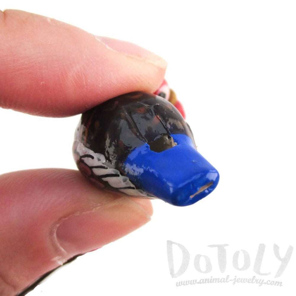 Handmade Malayan Banded Pitta Bird Shaped Hand Painted Whistle Pendant Necklace | DOTOLY | DOTOLY