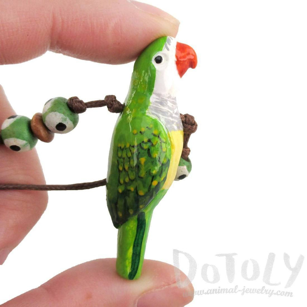 Handmade Monk Parakeet Bird Shaped Hand Painted Whistle Pendant Necklace | DOTOLY | DOTOLY