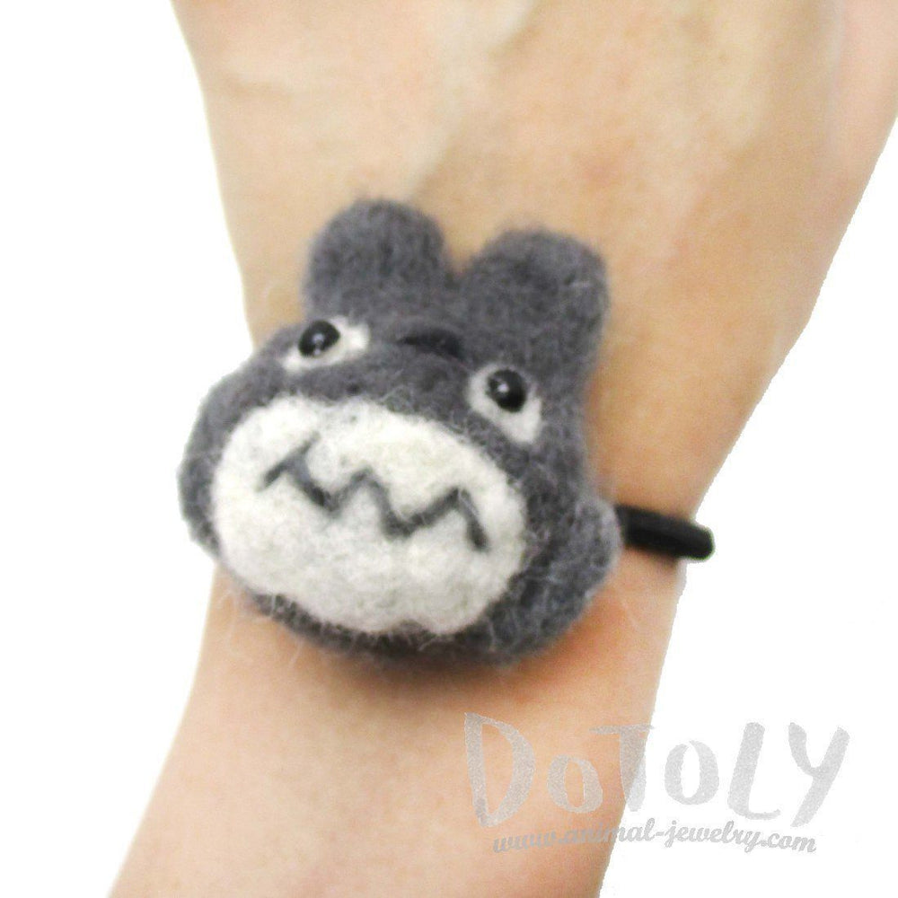 Handmade Needle Felted Wool Totoro Shaped Hair Tie | Hair Accessories
