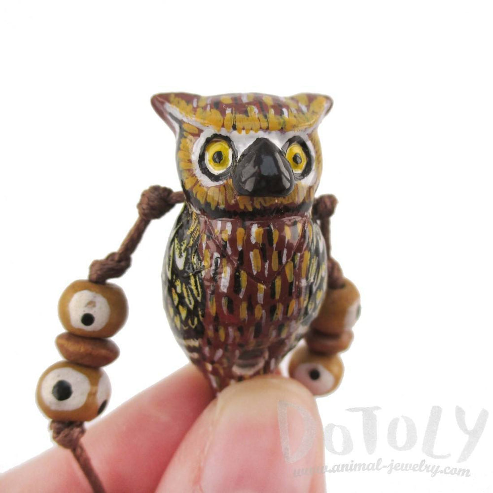 Handmade Owl Shaped Hand Painted Bird Whistle Pendant Necklace | DOTOLY | DOTOLY