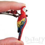 Handmade Red Macaw Parrot Bird Shaped Hand Painted Whistle Pendant Necklace | DOTOLY | DOTOLY
