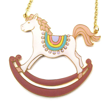 Handmade Rocking Horse Pony Shaped Animal Pendant Necklace | Limited Edition | DOTOLY