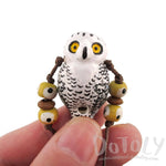 Handmade Snowy Owl Shaped Hand Painted Bird Whistle Pendant Necklace | DOTOLY | DOTOLY