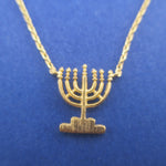 Hanukkah Candles Menorah Lamp Stand Shaped Pendant Necklace | DOTOLY