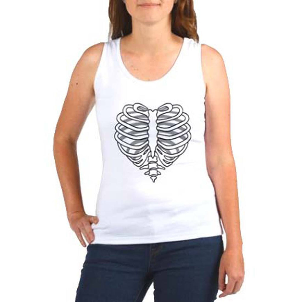 Heart Shaped Rib Cage Graphic Tee Vest in White | DOTOLY | DOTOLY