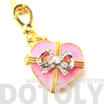 Heart Shaped Ribbon Bow Love Themed Pendant Necklace | Limited Edition | DOTOLY