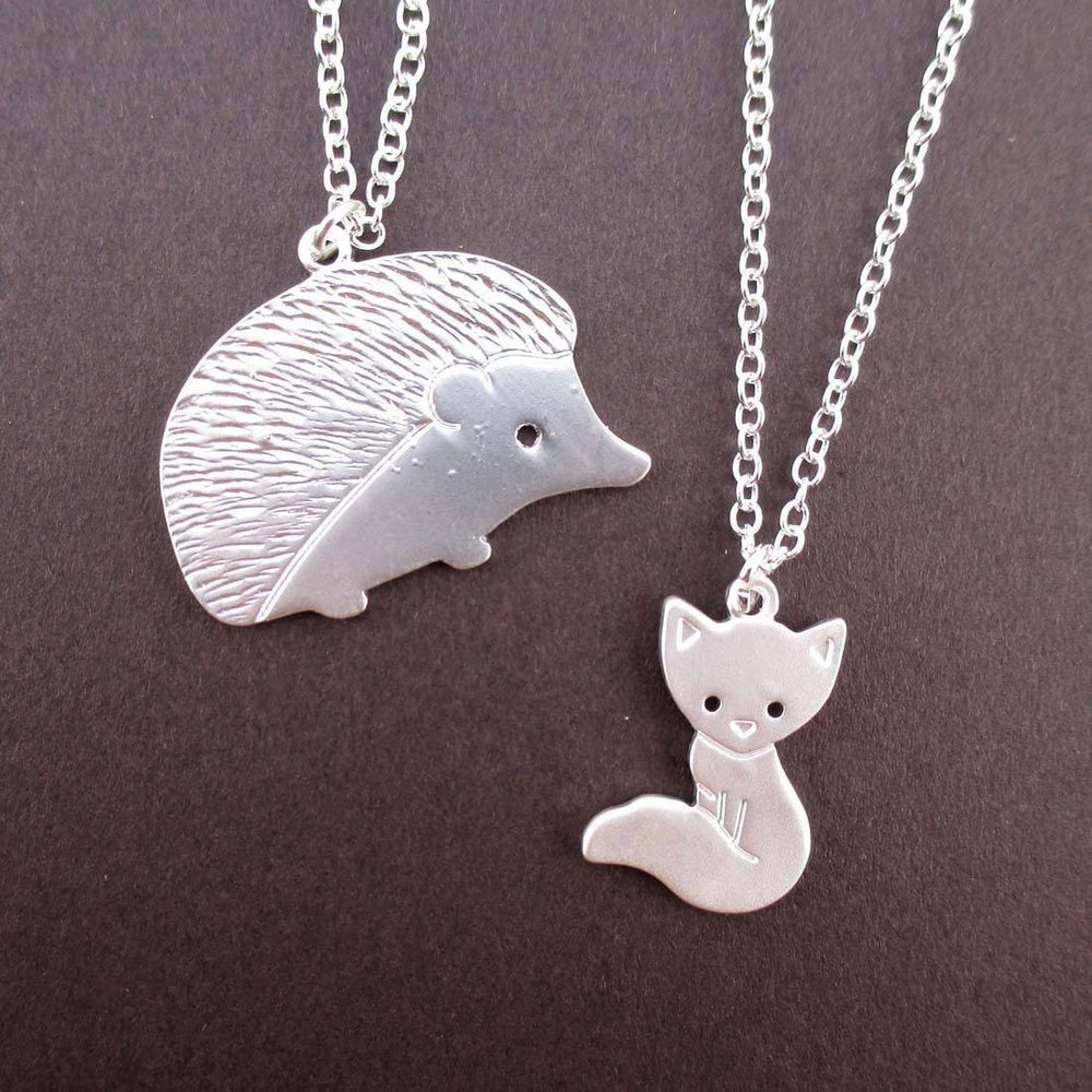 White Fox Necklace in Polymer Clay