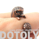 Hedgehog Porcupine Animal Wrap Around Ring in Copper | Sizes 4 to 9 Available | DOTOLY