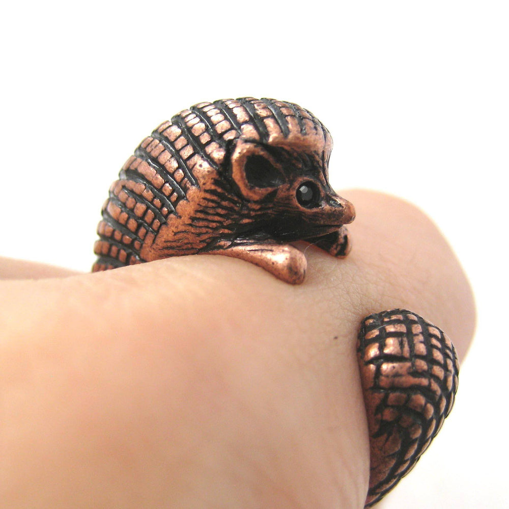 Hedgehog Porcupine Animal Wrap Around Ring in Copper | Sizes 4 to 9 Available | DOTOLY