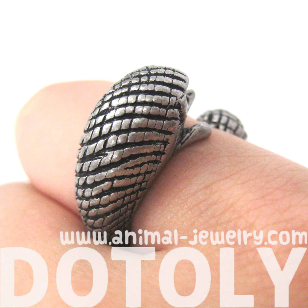 Hedgehog Porcupine Animal Wrap Around Ring in Silver | Sizes 4 to 9 Available | DOTOLY