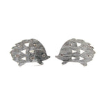 Hedgehog Silhouette Animal Shaped Stud Earrings in Silver | DOTOLY | DOTOLY