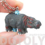 Hippopotamus Hippo Shaped Porcelain Ceramic Animal Pendant Necklace | Handmade | DOTOLY
