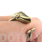 Humpback Whale Shaped Realistic Animal Wrap Ring in Brass | Size 3 to 8 | DOTOLY