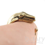 Humpback Whale Shaped Realistic Animal Wrap Ring in Shiny Gold | Size 3 to 8 | DOTOLY