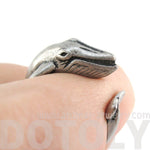 Humpback Whale Shaped Realistic Animal Wrap Ring in Silver | Size 3 to 8 | DOTOLY