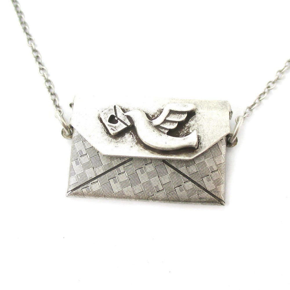 I Love You Letter Envelope Shaped Pendant Necklace in Silver | DOTOLY | DOTOLY