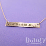I Love You to the Moon & Back Love Quote Bar Pendant Necklace in Silver | DOTOLY | DOTOLY