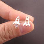 I Need Some Space Rocket Space Shuttle Taking Off Shaped Stud Earrings