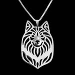 Icelandic Sheepdog Dog Cut Out Shaped Pendant Necklace in Silver | Animal Jewelry | DOTOLY