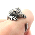 Iguana Chameleon Animal Wrap Around Ring in Silver - Sizes 4 to 9 Available | DOTOLY