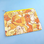 Illustrated Golden Retriever Puppy Dog Collage Print Rectangular Make Up Bag | DOTOLY