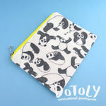 Illustrated Panda Bear Collage Print Rectangular Make Up Bag | DOTOLY