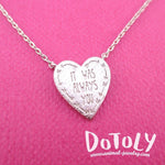 It Was Always You Love Quote Heart Shaped Pendant Necklace in Silver | DOTOLY
