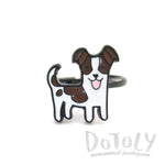 Jack Russell Shaped Enamel Adjustable Ring for Dog Lovers | DOTOLY