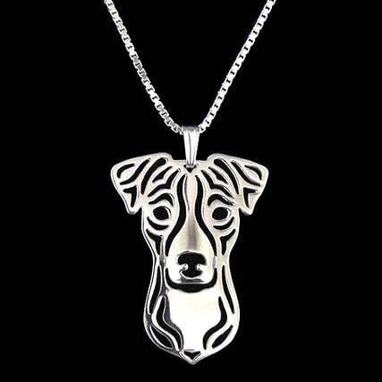 Jack Russell Terrier Dog Cut Out Shaped Pendant Necklace in Silver | Animal Jewelry | DOTOLY