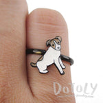 Jack Russell Terrier Shaped Dog Inspired Adjustable Ring | DOTOLY