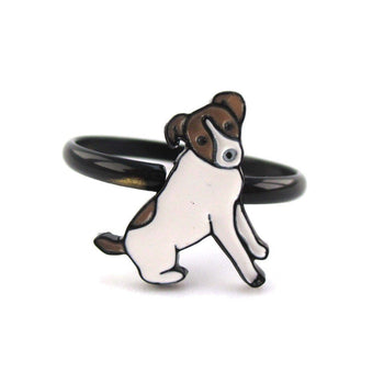 Jack Russell Terrier Shaped Dog Inspired Adjustable Ring | DOTOLY