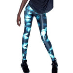 Jellyfish Digital Print Comfortable Stretch Leggings for Women in Shades of Blue | DOTOLY