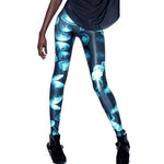Jellyfish Digital Print Comfortable Stretch Leggings for Women in Shades of Blue | DOTOLY