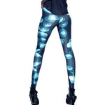 Jellyfish Digital Print Comfortable Stretch Leggings for Women in Shades of Blue | DOTOLY