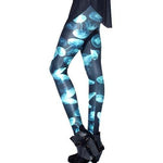 Jellyfish Digital Print Comfortable Stretch Leggings for Women in Shades of Blue | DOTOLY