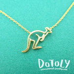 Kangaroo Outline Shaped Pendant Necklace in Gold | DOTOLY