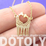 Kissing Giraffe Animal Shaped Silhouette Charm Bracelet in Gold | DOTOLY | DOTOLY