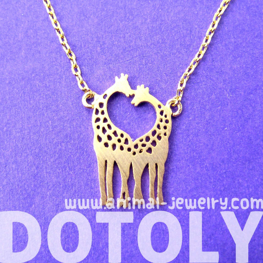 Kissing Giraffe Animal Shaped Silhouette Charm Bracelet in Gold | DOTOLY | DOTOLY