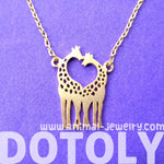 Kissing Giraffe Animal Shaped Silhouette Charm Bracelet in Gold | DOTOLY | DOTOLY